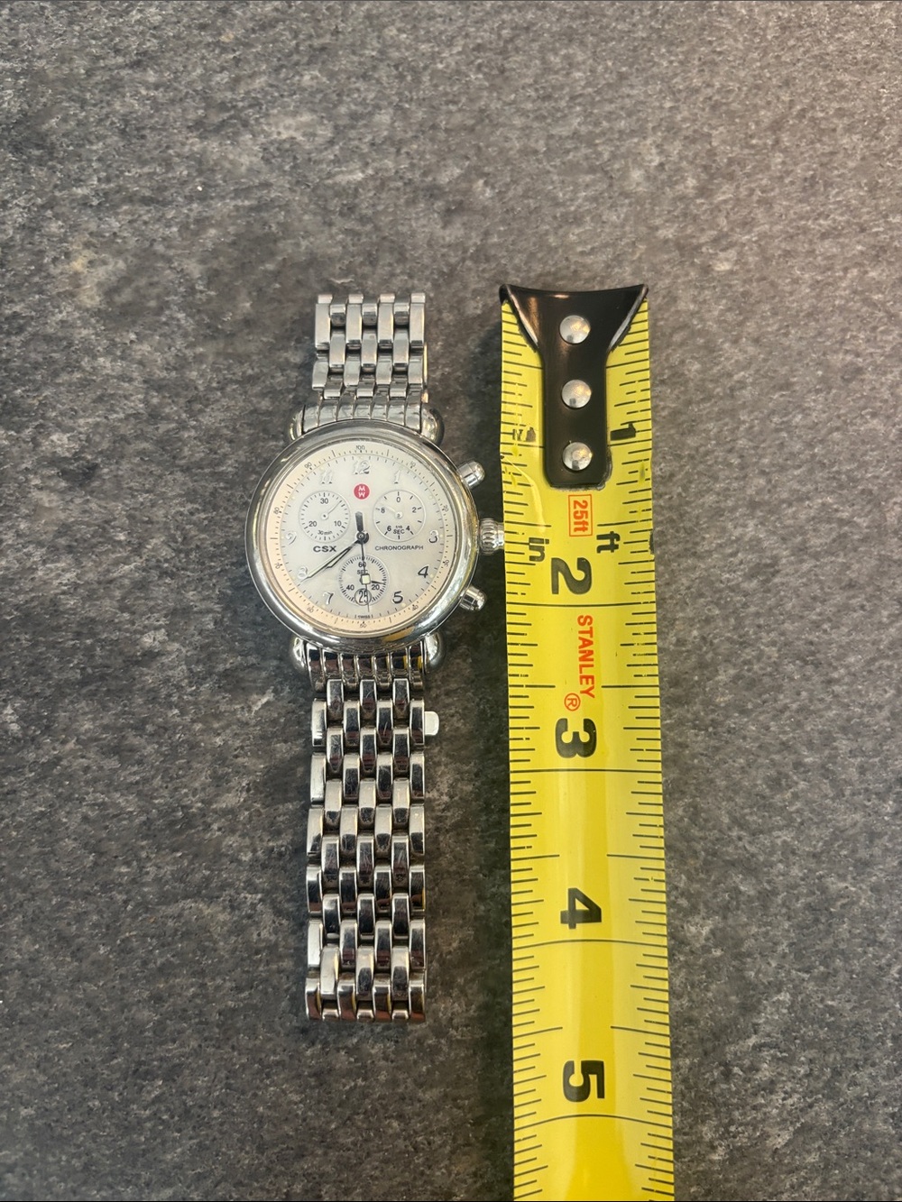 Michele White Dial Silver Bracelet Chronograph Watch - Picture 3 of 3